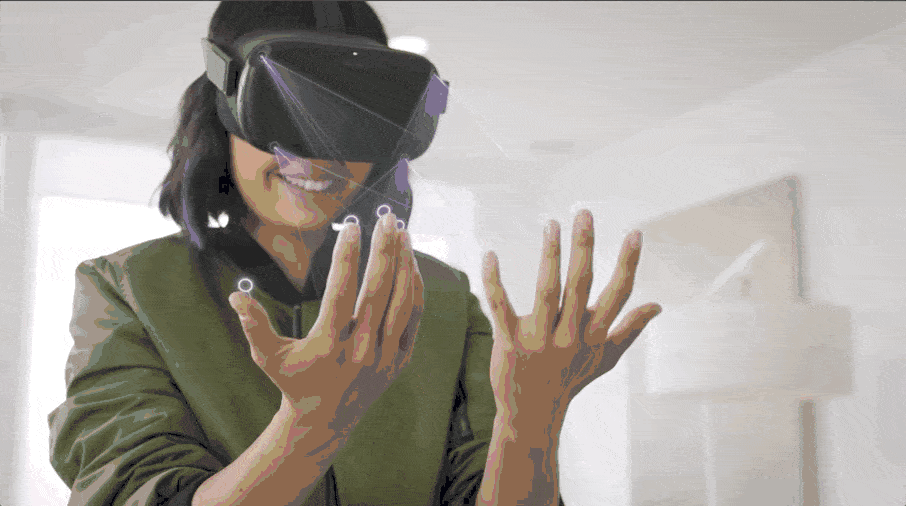 women demonstrating oculus quest hand tracking