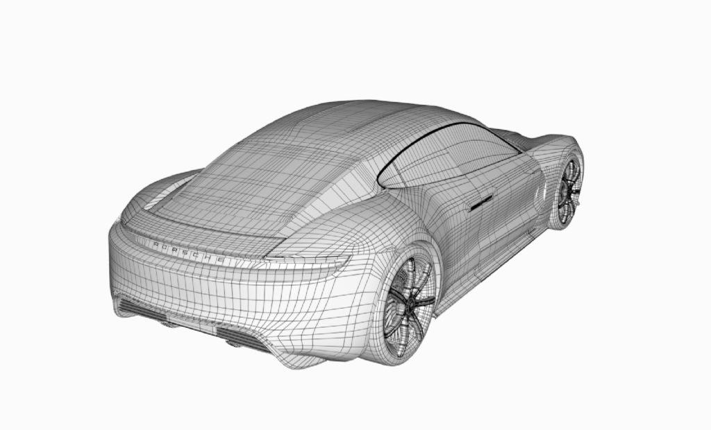 Low-poly model of Porsche Taycan