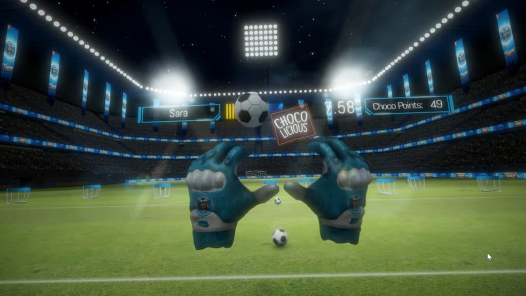 Virtual reality soccer game for marketing activation